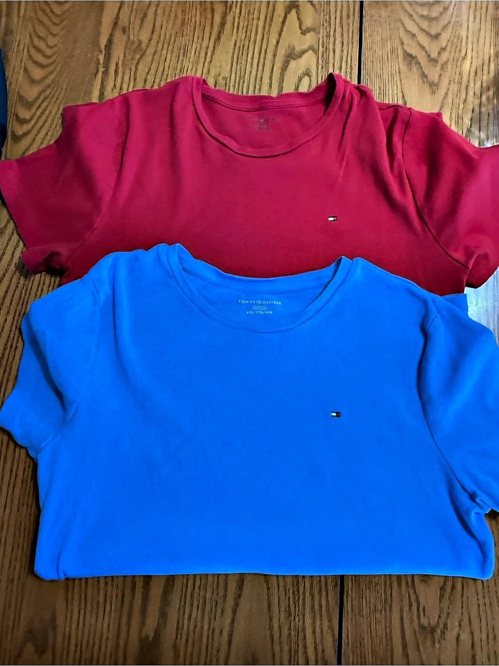 Tommy Hilfiger Classic Fit Flag Logo T-Shirt Bundle Red & Blue XXL